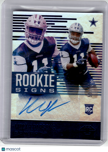 2021 Panini Illusions Rookie Signs Football—Micah Parsons #RS-MP RC 59/75—Very Good