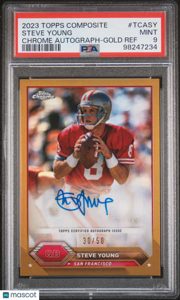 2023 Topps Composite Topps Chrome Auto Steve Young #TCA-SY Gold /50 PSA 9 Topps