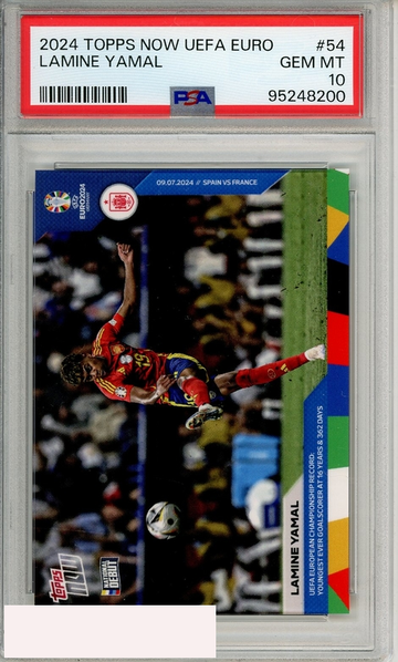 2024 TOPPS NOW UEFA EURO LAMINE YAMAL #54 PSA 10 GEM MT