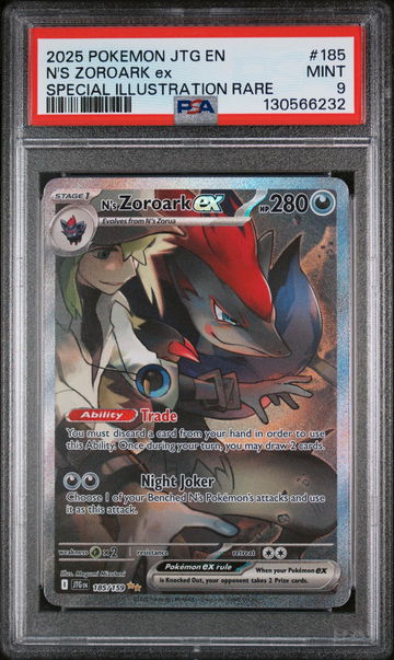 2025 Pokemon Scarlet and Violet Journey Together Special Illustration Rare N's Zoroark Ex #185 PSA 9