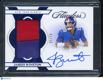 Jameis Winston 2026 Panini Flawless Football Memorabilia Patch Autographs Auto /10 New York Giants