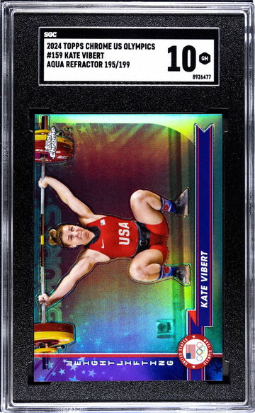 2024 Topps Chrome US Olympics Aqua Refractor Kate Vibert #159 /199 SGC 10