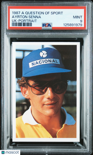 1987 A Question Of Sport Uk Ayrton Senna Portrait Rookie PSA 9