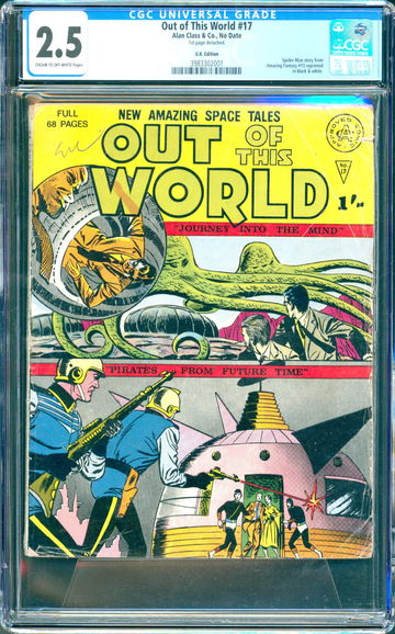 Out of This World #17 (1964) CGC 2.5 -- 1st reprint of Amazing Fantasy 15; UK ed
