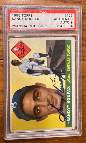 1955 Topps Sandy Koufax RC Auto Signed Psa authentic psa 9 autograph