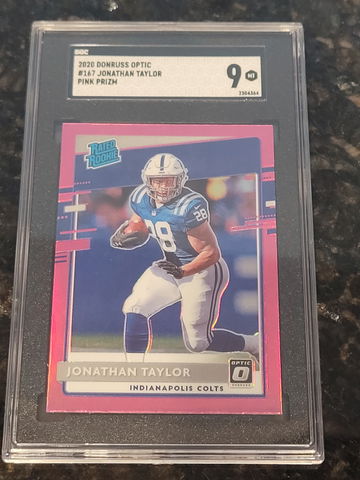 2020 Donruss Optic Jonathan Taylor PRIZM Pink SGC 9