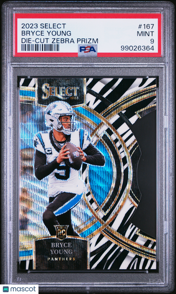 2023 Panini Select Bryce Young #167 Die Cut Zebra Prizm PSA 9