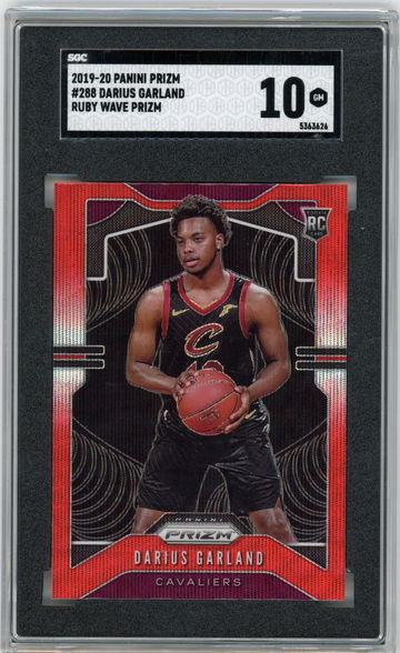 2019-20 Panini Prizm Darius Garland #288 RC Ruby Wave Prizm SGC 10 GEM MINT