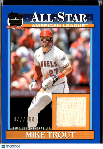 Mike Trout 2026 Topps Baseball All-Stars Relic Card Game-Used Memorabilia Blue /150 Los Angeles Angels