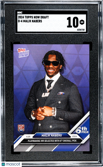 2024 Topps Now Draft Malik Nabers #D-4 SGC 10
