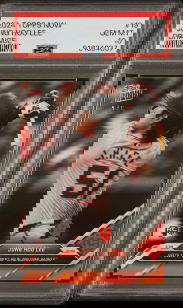 2024 MLB Topps Now #19 Jung Hoo Lee Orange 2/5 RC Rookie 1st Home Run PSA 10