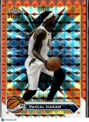 Pascal Siakam 2024 Topps Chrome Orange Prism /25 Indiana Pacers