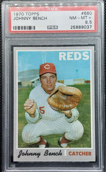 1970 TOPPS JOHNNY BENCH #660  PSA 8.5