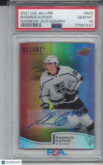 2021 Upper Deck Allure Rainbow Rasmus Kupari #R20 Autograph PSA 10