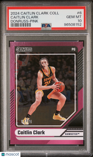 2024 Panini Caitlin Clark Collection Donruss Caitlin Clark #6 Pink /50 PSA 10