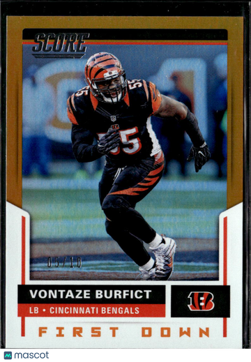 Vontaze Burfict 2017 Panini Score First Down Gold /10 Cincinnati Bengals