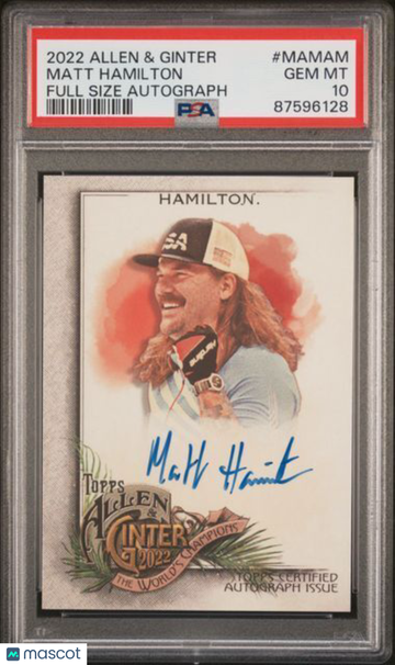 2022 Topps Allen & Ginter Full Size Non-Baseball Autographs Matt Hamilton #MAMAM PSA 10