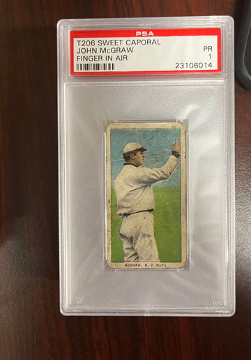 T206 John Mcgraw Finger in Air PSA 1 Sweet Cap 150