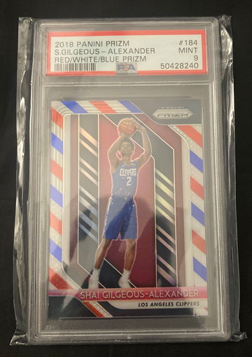 2018 Prizm Shai Gilgeous Alexander #184 Red White Blue PSA 9