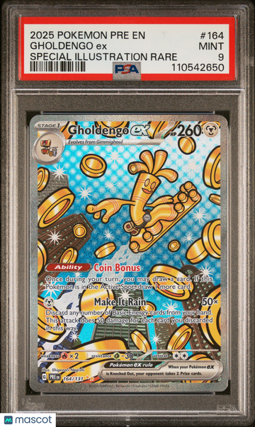 2025 Pokemon Pre EN-Prismatic Evolutions Gholdengo EX Special Illustration Rare PSA 9 #164