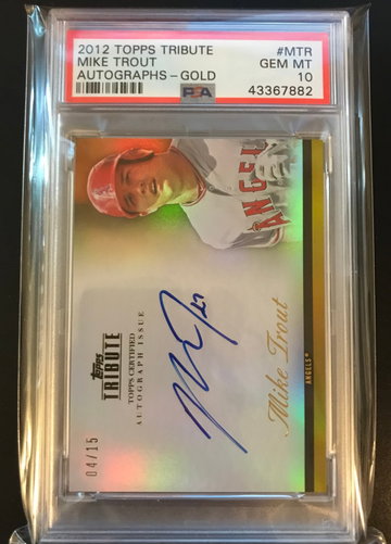 Mike Trout 2012 Tribute Autograph Gold #'d /15