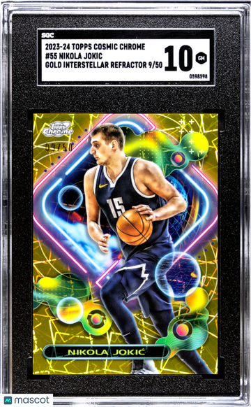 2023 Topps Cosmic Chrome Nikola Jokic #55 Gold Interstellar Refractor SGC 10