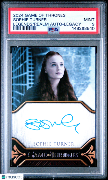 2024 Rittenhouse Game Of Thrones: Legends Of The Realm Autographs Sophie Turner PSA 9