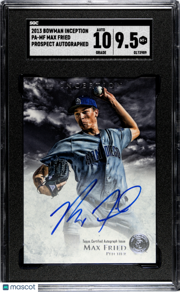 2013 Bowman Inception Max Fried #PA-MF Prospect Autograph SGC 9.5 Auto 10