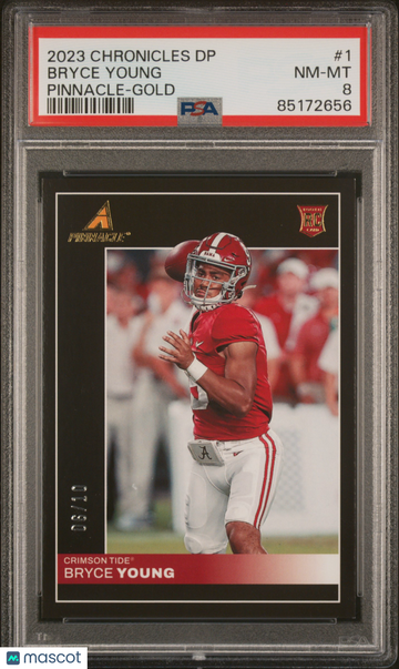 2023 Panini Chronicles Draft Picks Pinnacle Bryce Young #1 Pinnacle Gold PSA 8