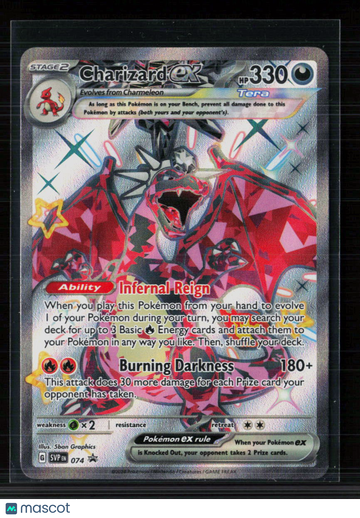 Pokemon Trading Card 2023 Scarlet & Violet Charizard EX Holo FA Black Star Promo SVP EN 074
