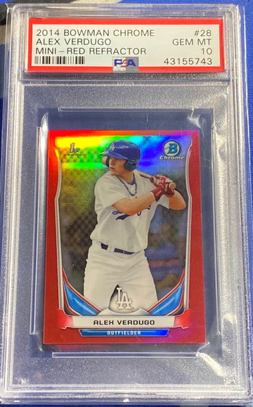 2014 Bowman Chrome Alex Verdugo Mini Red Refractor 5/5 #28