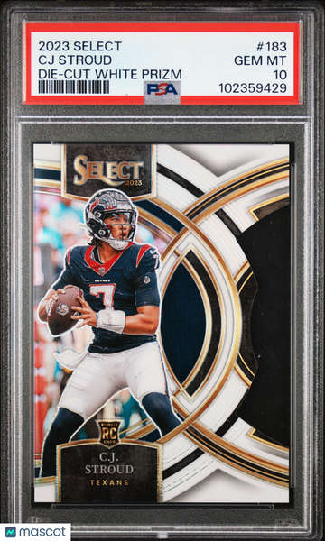 2023 Panini Select CJ Stroud #183 Die Cut White Prizm PSA 10