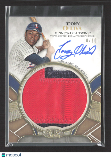 2021 Topps Tier One Tony Oliva #PPA-TO Patch Memorabilia 10/10 Auto