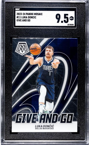 2023-24 Panini Mosaic #11 Luka Doncic Give And Go SGC 9.5