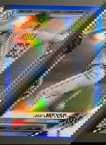 Max Meyer 2021 Bowman Chrome Blue Refractor /150 BCP-201 Marlins