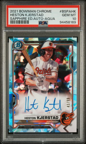 2021 Bowman Chrome Sapphire Aqua Heston Kjerstad #BSPAHK Auto /99 PSA 10