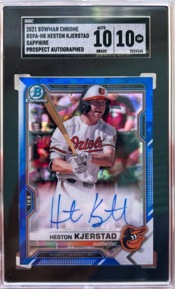 2021 Bowman Chrome Sapphire Heston Kjerstad Auto SGC 10