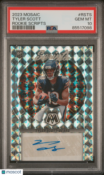 2023 Panini Mosaic Rookie Scripts Tyler Scott #RSTS Rookie PSA 10