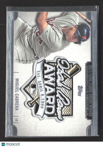 2017 Topps Update Series Miguel Cabrera #HA-MC Commemorative Memorabilia