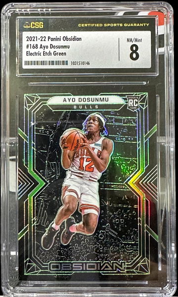 2021 Panini Obsidian Ayo Dosumu Electric Etch Green RC  12/25