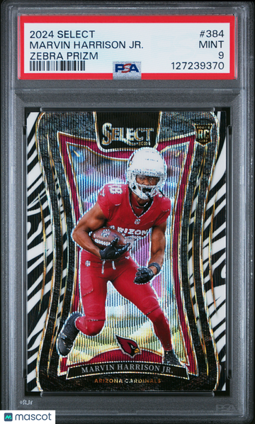 2024 Panini Select Marvin Harrison JR. #384 Zebra Prizm PSA 9
