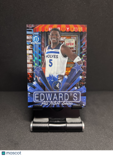 2025 CHROME ANTHONY EDWARDS HOBBY STARS ORANGE GEOMETRIC REFRACTOR /25