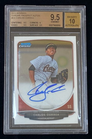 2013 BOWMAN CHROME CARLOS CORREA ROOKIE AUTO BGS 9.5 / 10