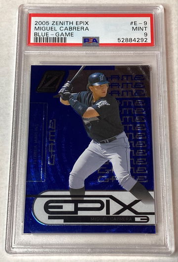 2005 Zenith Epix Miguel Cabrera Blue /350 PSA 9 Pop 2