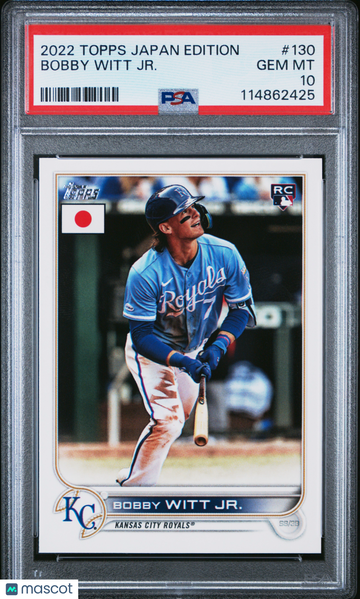 2022 Topps Japan Edition Bobby Witt JR. #130 PSA 10