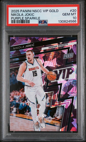 2025 Panini National Sports Collectors Convention VIP Gold Purple Sparkle Nikola Jokic #20 PSA 10