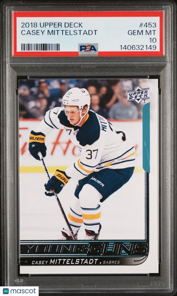 2018-19 Upper Deck Casey Mittelstadt #453 Young Guns Rookie PSA 10