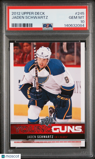 2012-13 Upper Deck Jaden Schwartz #245 Young Guns Rookie PSA 10