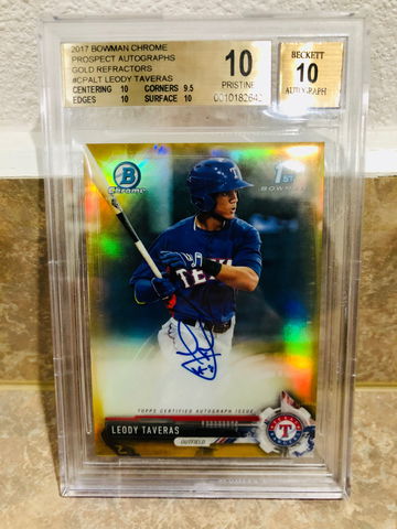 Leody Taveras bowman chrome 1st gold bgs 10/10 Pristine rc auto