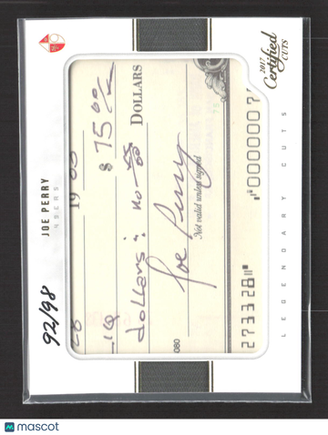 2017 Panini Donruss Certified Cuts Legendary Cuts Joe Perry #LC-JP /98 Cut Signature